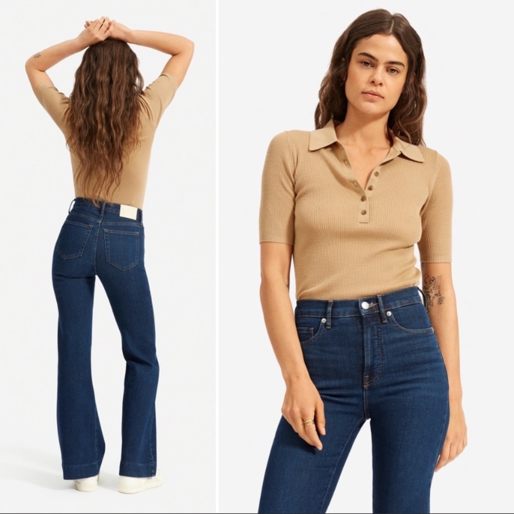 NWT Everlane The Moderm Flare Jean in Dark Blue Wash